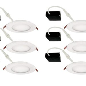 LED 4-inch White Slim Panel Downlight 9W 750 lumens with Junction 