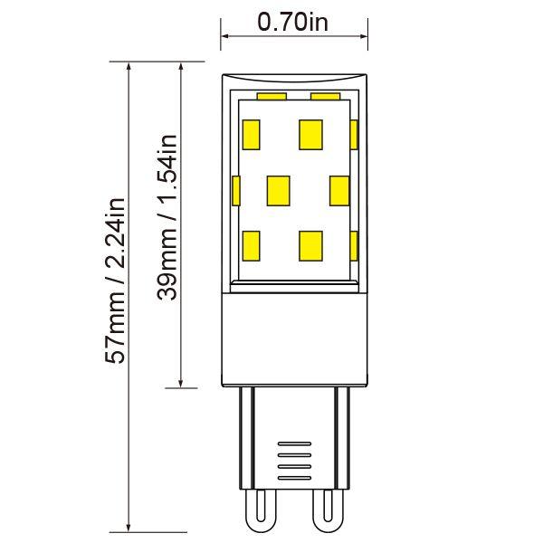 Strak LED Ampoule DEL à intensité variable homologuée cETL G9