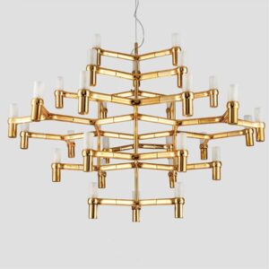 Modern Luxury Art Deco LED Chandelier Rose Gold Ceiling Hanging 